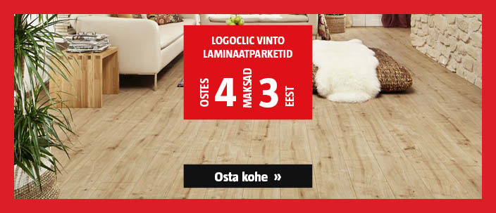 Logoclic Vinto laminaatparketid ostes 4, maksad 3 eest.