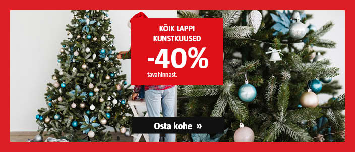 Kõik Lappi kunstkuused -40% tavahinnast. Pakkumine kehtib kuni 7.12.25 või kuni kaupa jätkub.