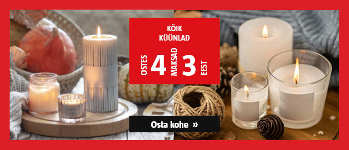 Kõik küünlad ostes 4, maksad 3 eest.
