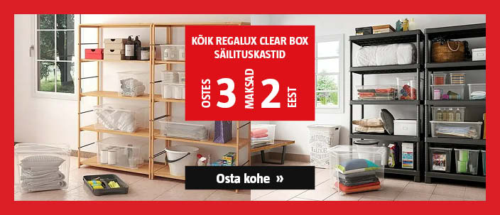 Kõik Regalux Clear Box säilituskastid ostes 3, maksad 2 eest.