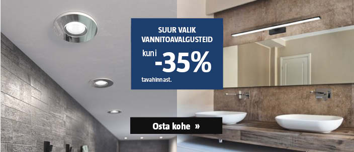 Suur valik vannitoavalgusteid kuni 35% tavahinnast.