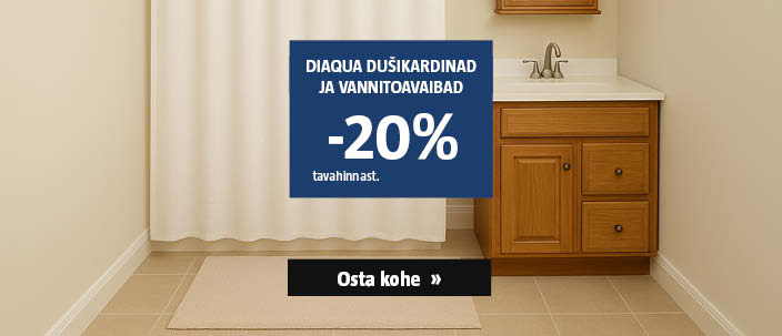 Diaqua dušikardinad ja vannitoavaibad -20% tavahinnast.