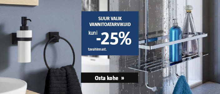 Suur valik vannitoatarvikuid kuni -25% tavahinnast.