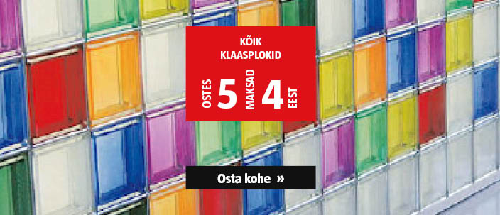 Kõik klaasplokid ostes 5, maksad 4 eest.